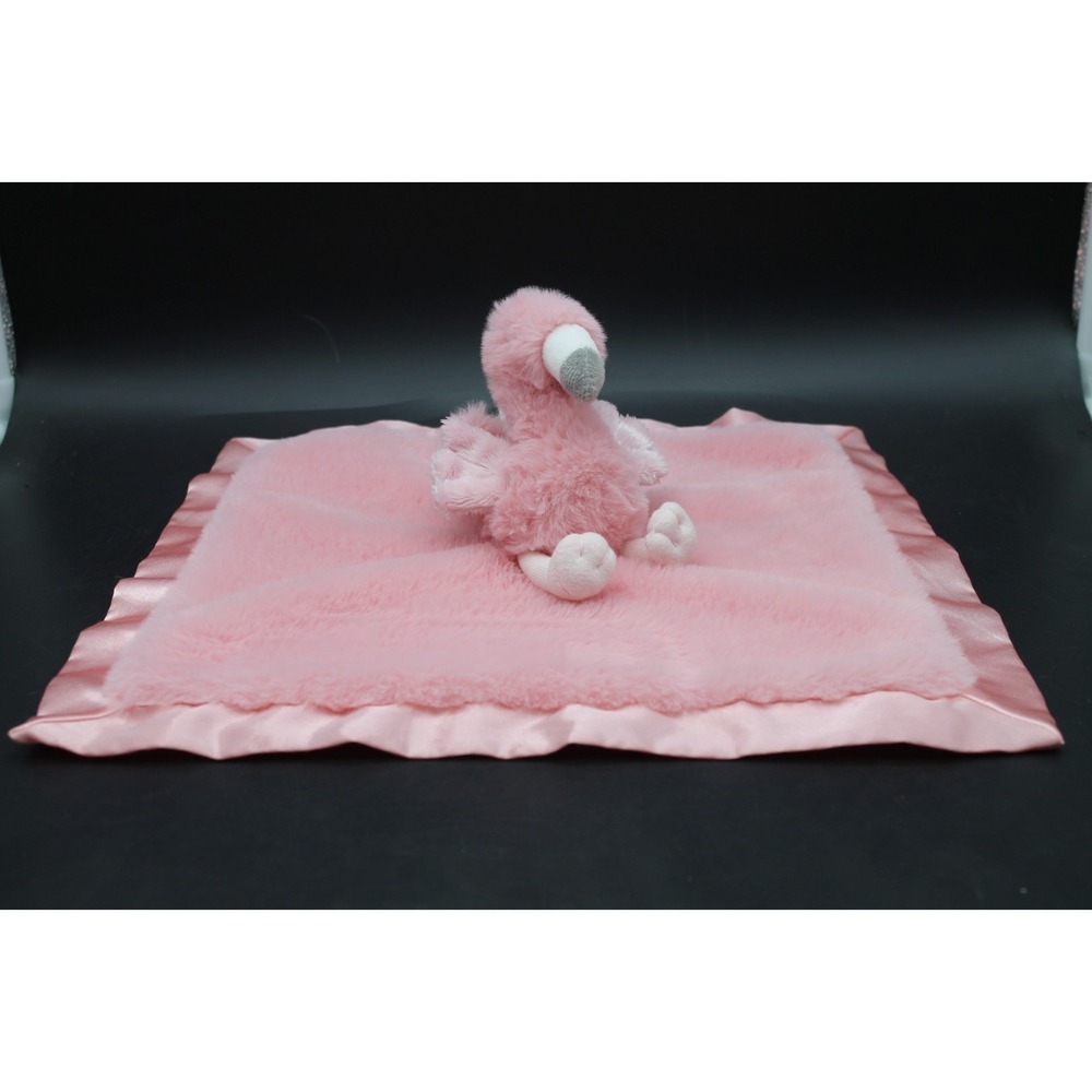 Cloud Island Pink Flamingo Security Blanket Lovey Baby Plush Satin Trim 14"